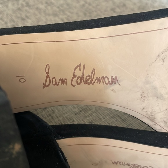 Sam Edleman Odilia Black Suede Scalloped Heels Size 10 - Picture 11 of 12